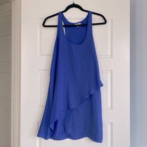 Blue flowy sun dress.